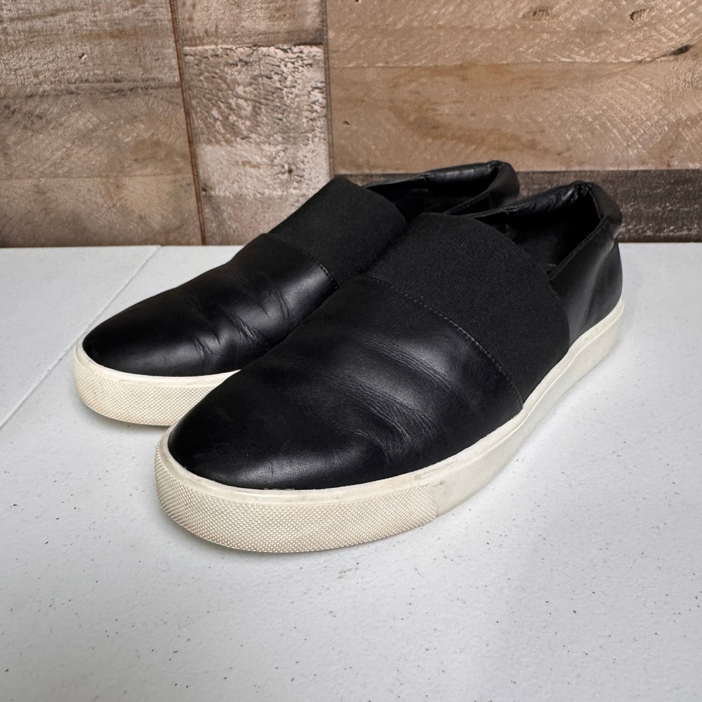 Vince Slip On Sneakers Womens 7.5 Black Leather Blair Low Top Casual Capsule